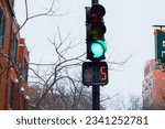 Traffic light in the winter