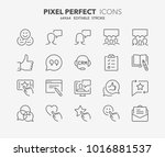 thin line icons set of... | Shutterstock .eps vector #1016881537