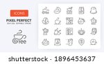 coffee. thin line icon set.... | Shutterstock .eps vector #1896453637