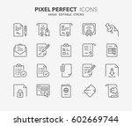 set of documents thin line... | Shutterstock .eps vector #602669744