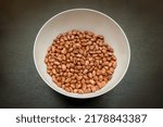 White Bowl Of Dried Beans On...