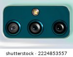 Smartphone cameras close-up. A universal set of cameras in a modern mobile phone. Close-up.