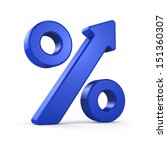 growing percent sign blue | Shutterstock . vector #151360307