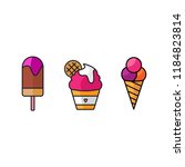 ice cream vector icons. flat... | Shutterstock .eps vector #1184823814