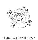 tattoo traditional peony flower ... | Shutterstock .eps vector #1280515297