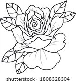 rose art work tattoo design  | Shutterstock .eps vector #1808328304