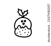 vector hand drawn christmas pie.... | Shutterstock .eps vector #2107430207