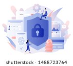 data protection concept. scan... | Shutterstock .eps vector #1488723764