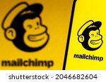 Small photo of September 24, 2021, Brazil. In this photo illustration the Mailchimp logo seen displayed on a smartphone