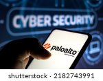 Small photo of July 27, 2022, Brazil. In this photo illustration the logo from the cyber security company Palo Alto Networks seen displayed on a smartphone