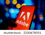 Small photo of November 26, 2022, Brazil. In this photo illustration, the Adobe Inc. logo seen displayed on a smartphone screen