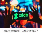 Small photo of March 31, 2023, Brazil. In this photo illustration, the Zilch logo is displayed on a smartphone screen