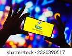 Small photo of June 20, 2023, Brazil. In this photo illustration, the Bharat Sanchar Nigam Limited (BSNL) logo is displayed on a smartphone screen