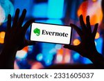 Small photo of July 14, 2023, Brazil. In this photo illustration, the Evernote logo seen displayed on a smartphone