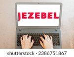 Small photo of November 10, 2023, Brazil. In this photo illustration, the Jezebel logo is displayed on a laptop screen