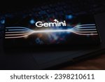 Small photo of December 9, 2023, Brazil. The Google Gemini logo is displayed on a smartphone screen. The tool was launched by Google as its new multimodal artificial intelligence (AI) model