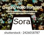 Small photo of February 15, 2024, Brazil. The Sora logo is displayed on a smartphone screen. OpenAI announced Sora artificial intelligence, which transforms text into video of up to 1 minute