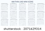 444 vector thin line mini icons ... | Shutterstock .eps vector #2071629314