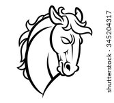mustang stallion horse head... | Shutterstock .eps vector #345204317