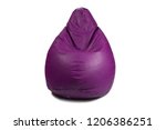 Small photo of beautiful leather rexine bean bag texture seamless purple color with stitch with white studio background