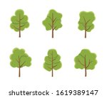 set of abstract stylized trees. ... | Shutterstock .eps vector #1619389147