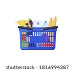 blue shopping basket with... | Shutterstock .eps vector #1816994387