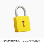 3d realistic yellow locked... | Shutterstock .eps vector #2067940034