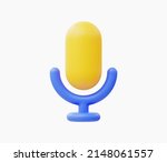 3d realistic microphone icon... | Shutterstock .eps vector #2148061557