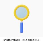 3d realistic magnifying glass... | Shutterstock .eps vector #2155885211
