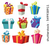 set of gift boxes. present box | Shutterstock .eps vector #549938911