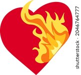 vector of the burned heart | Shutterstock .eps vector #2046764777