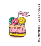 hand drawn illustration of pink ... | Shutterstock . vector #2163770291