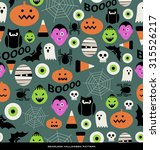seamless halloween theme pattern | Shutterstock .eps vector #315526217