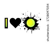 tennis sport symbol. i love... | Shutterstock .eps vector #1728097054