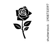 decorative rose logo stem... | Shutterstock .eps vector #1908733597