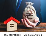 A businessman offers a loan to buy a house. Grants and financial assistance to rebuild and buy a home. Bank approval of a mortgage. Invest in real estate. Property appraisal. Low interest rate.