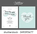 save the date card  wedding... | Shutterstock .eps vector #349395677