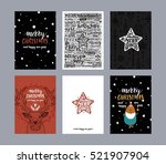 set of merry christmas cards.... | Shutterstock .eps vector #521907904