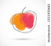 apple peach orange pink hand... | Shutterstock .eps vector #1521935681