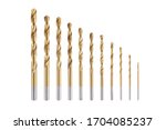 A set of drill bits isolated on white with clipping path