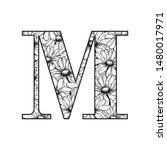 vector graphic floral alphabet  ... | Shutterstock .eps vector #1480017971