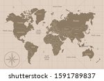 old map world in illustration | Shutterstock . vector #1591789837