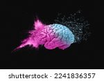 Creative pink blue brain  ...