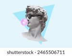 Cool hipster statue bust with...