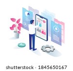 the concept of flat isometric... | Shutterstock .eps vector #1845650167