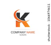 letter k swoosh logo   | Shutterstock .eps vector #1066974611