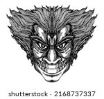 scary creepy man smiling  hand... | Shutterstock .eps vector #2168737337