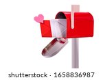 Love letter in the mailbox with a heart, concept love and romance