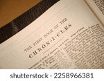 Small photo of Washington D.C., United States - January 31, 2023: The Book of 1 Chronicles of the Holy Bible, Old Testament. Story of kings of Israel and Judah.