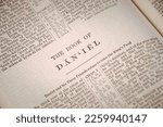 Small photo of Washington D.C., United States - January 31, 2023: The Book of Daniel of the Holy Bible Old Testament. The prophet in Babylonian captivity, prophesied of the coming of Messiah and His ministry.